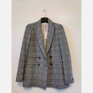 MANGO Classic Glen Plaid Blazer